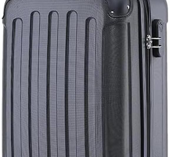 BEIBYE Hard Shell Suitcase, Trolley Suitcase, Travel Suitcase, Security Combination Lock, Twin Wheels, ABS Material, Hand Luggage, 4 Wheels (M / L / XL Set), black