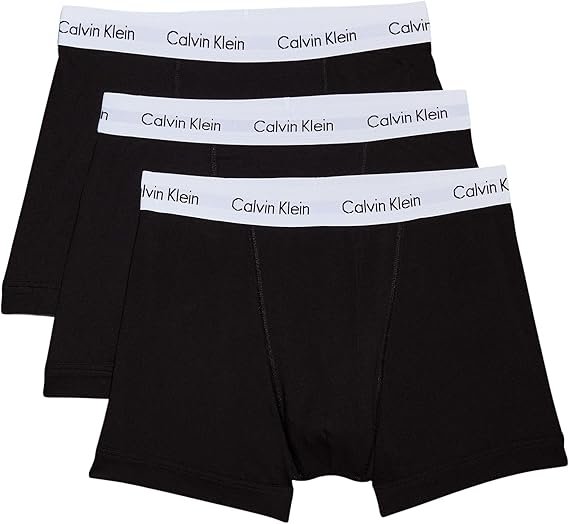 Calvin Klein Men’s Boxer Shorts Trunks with Logo Waistband, Pack of 3