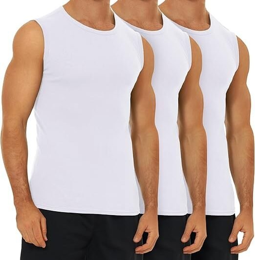 FALARY Pack of 3/6 Men’s Cotton Tank Top Vests S-5XL | Athletic Muscle Shirts, Men’s Vests, Multicoloured, Gym